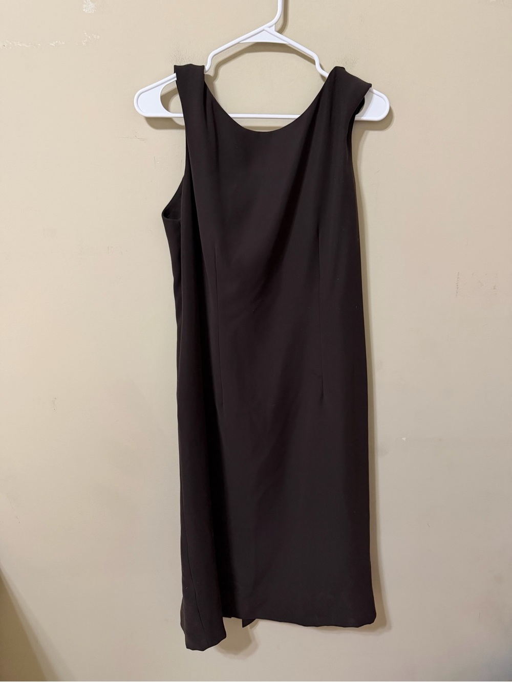 Les Copains Brown Sleeveless Midi Sheath Dress Italian Classic size 46 us 4 chic